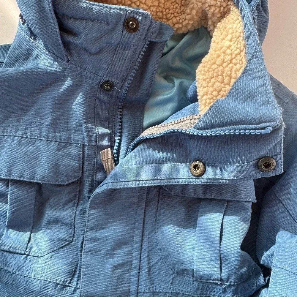 Lands' End Coat Kids' Hooded Blue Medium 5/6 Snowboard Ski Play Snow Boys Girls